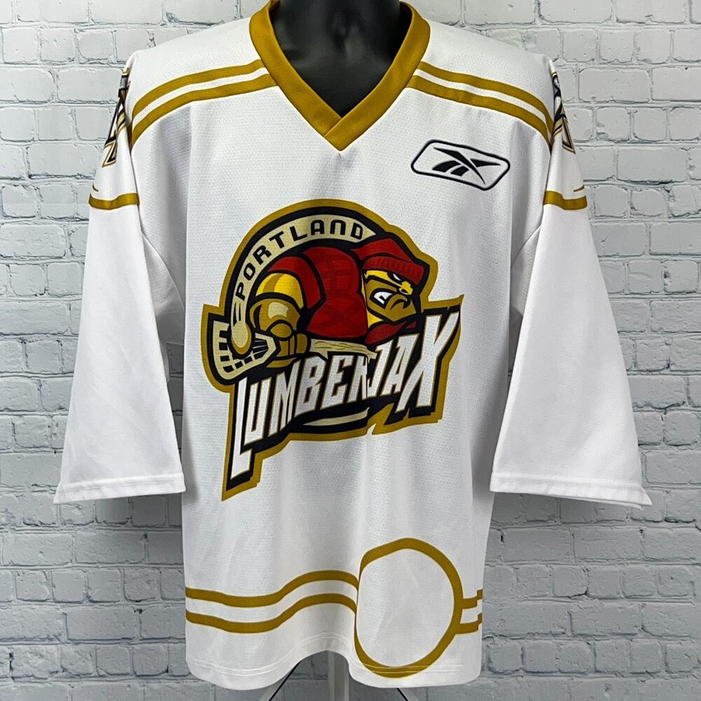 Portland Lumberjax Jersey White NLL Lacrosse Official Reebok Shirt L Large